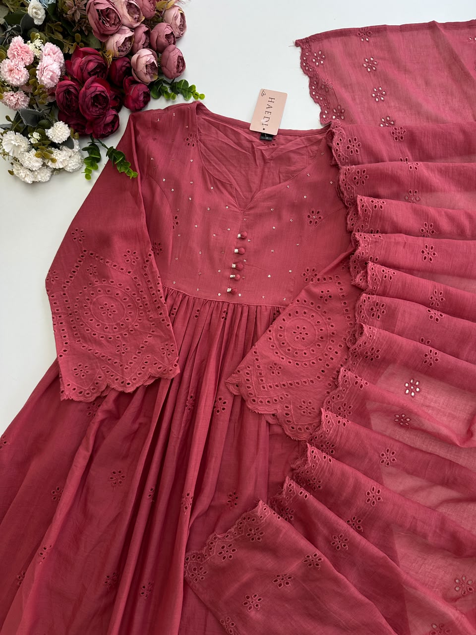 20999 Beautiful cotton anarkali
