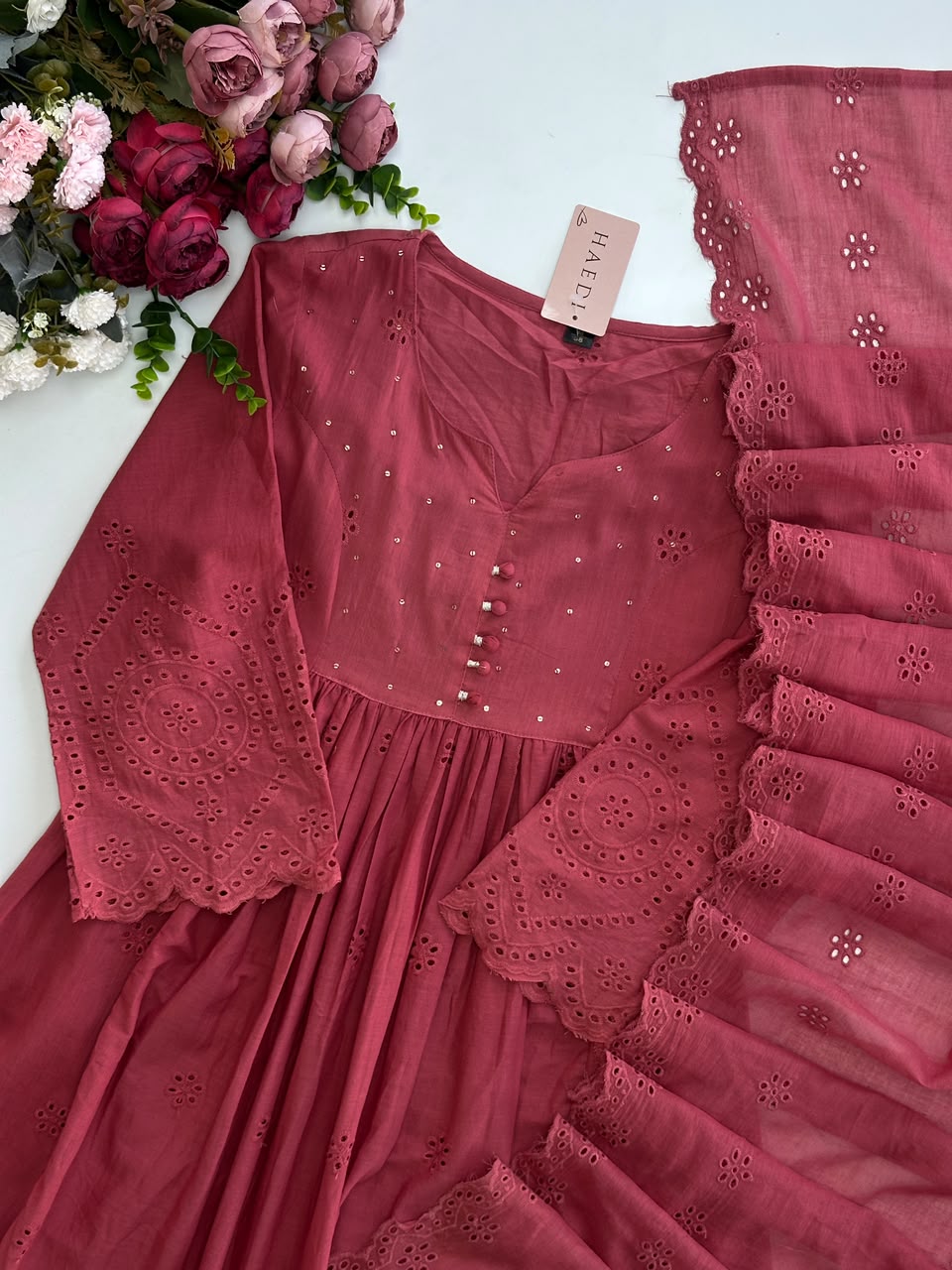 20999 Beautiful cotton anarkali