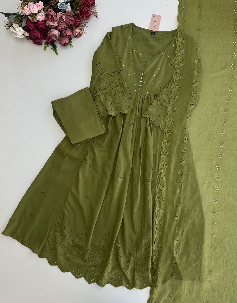 20999 Beautiful cotton anarkali