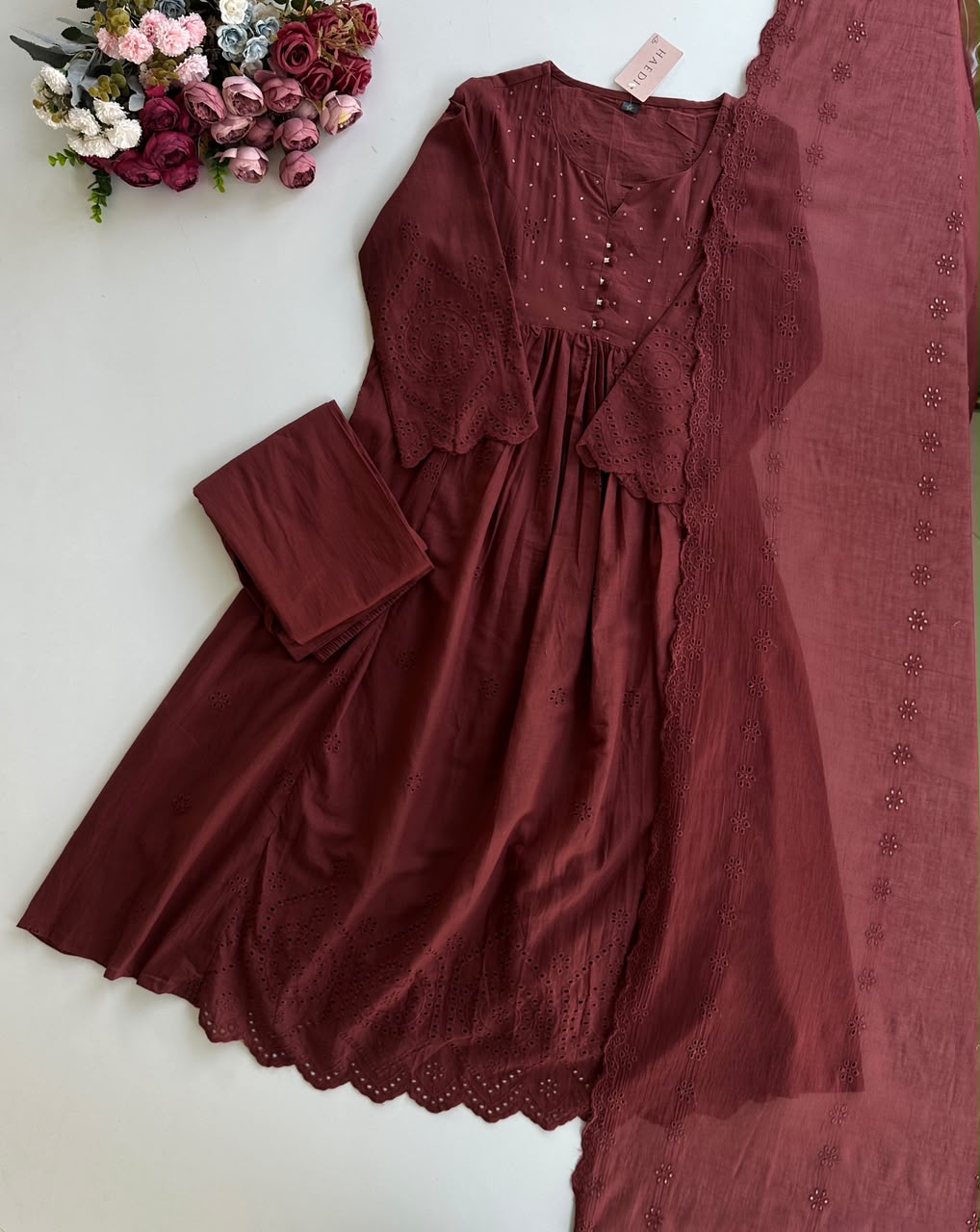 20999 Beautiful cotton anarkali