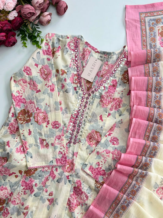 20955 Beautiful cotton anarkali suit