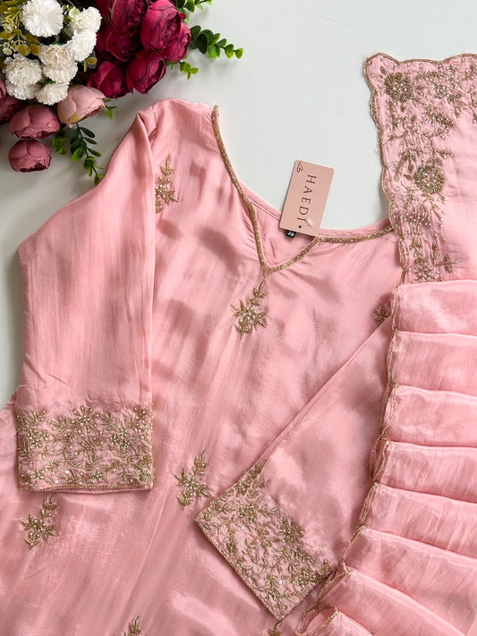 21026 Beautiful partywear suit with handwork