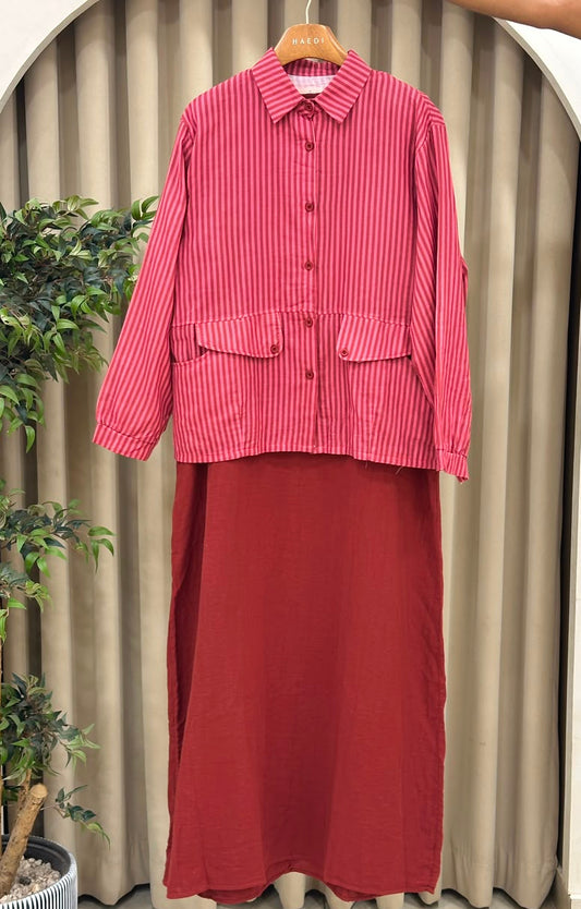 20842 Beautifull shirt & sleeveless maxie set