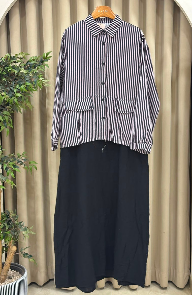 20842 Beautifull shirt & sleeveless maxie set