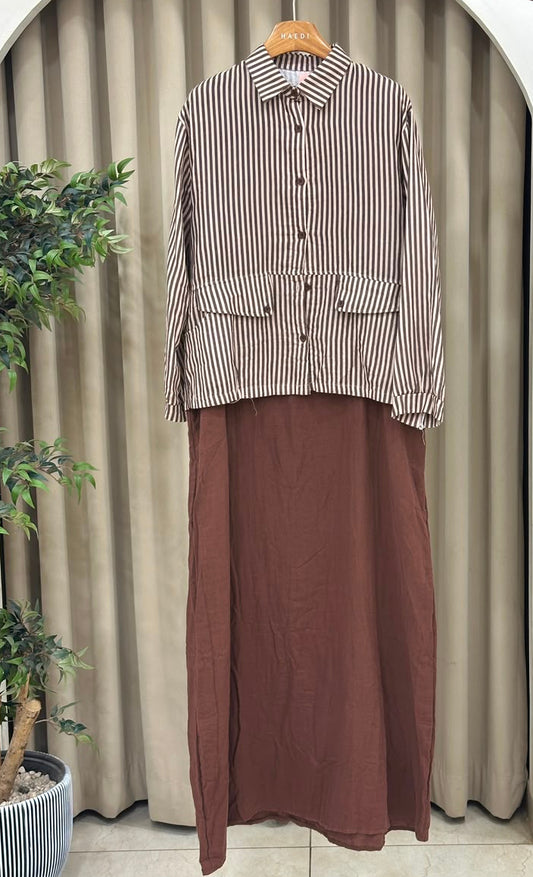 20842 Beautifull shirt & sleeveless maxie set