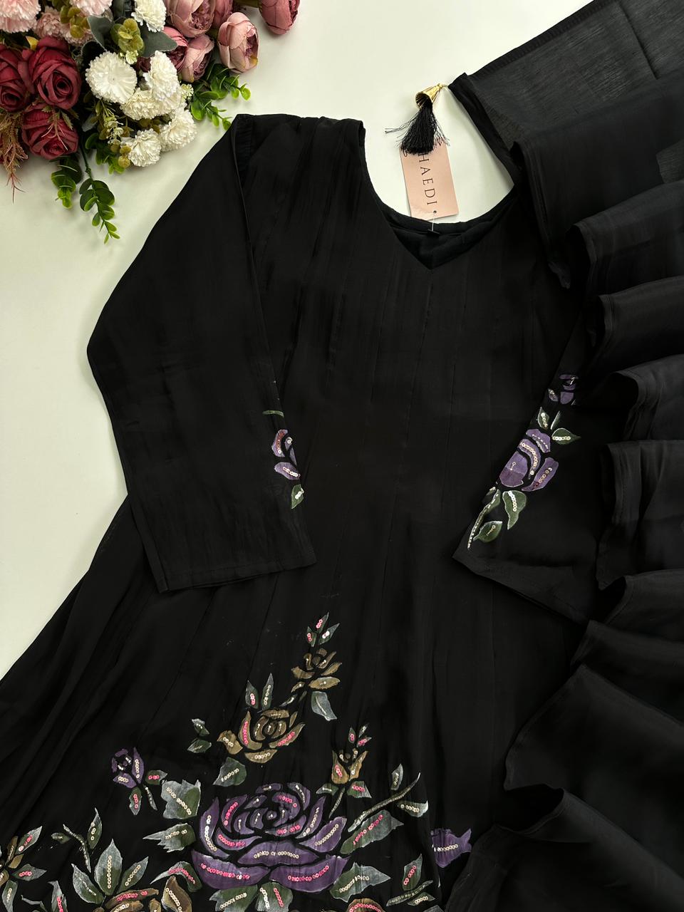 20990 Beautiful handpainted suit with handwork