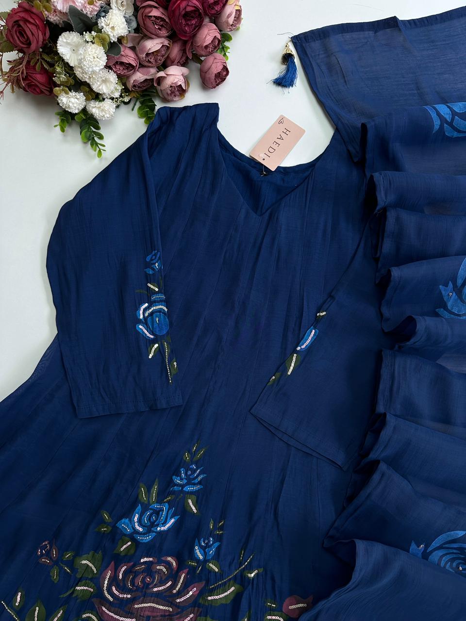 20990 Beautiful handpainted suit with handwork
