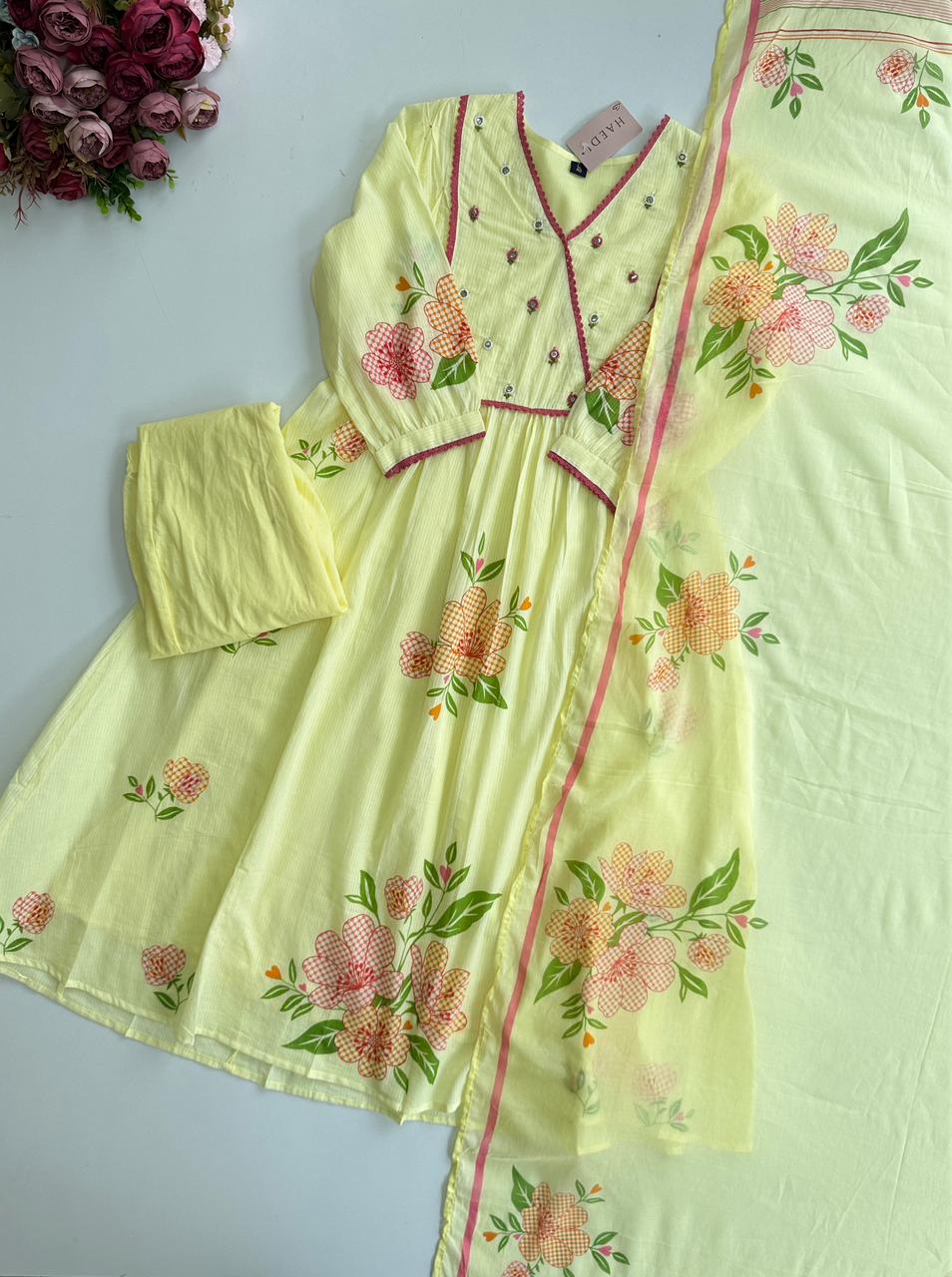 20964 Beautiful cottton anarkali
