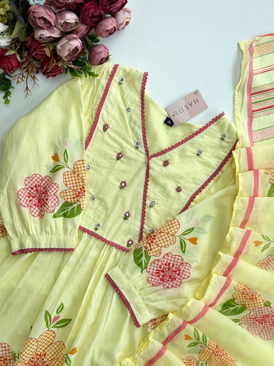 20964 Beautiful cottton anarkali