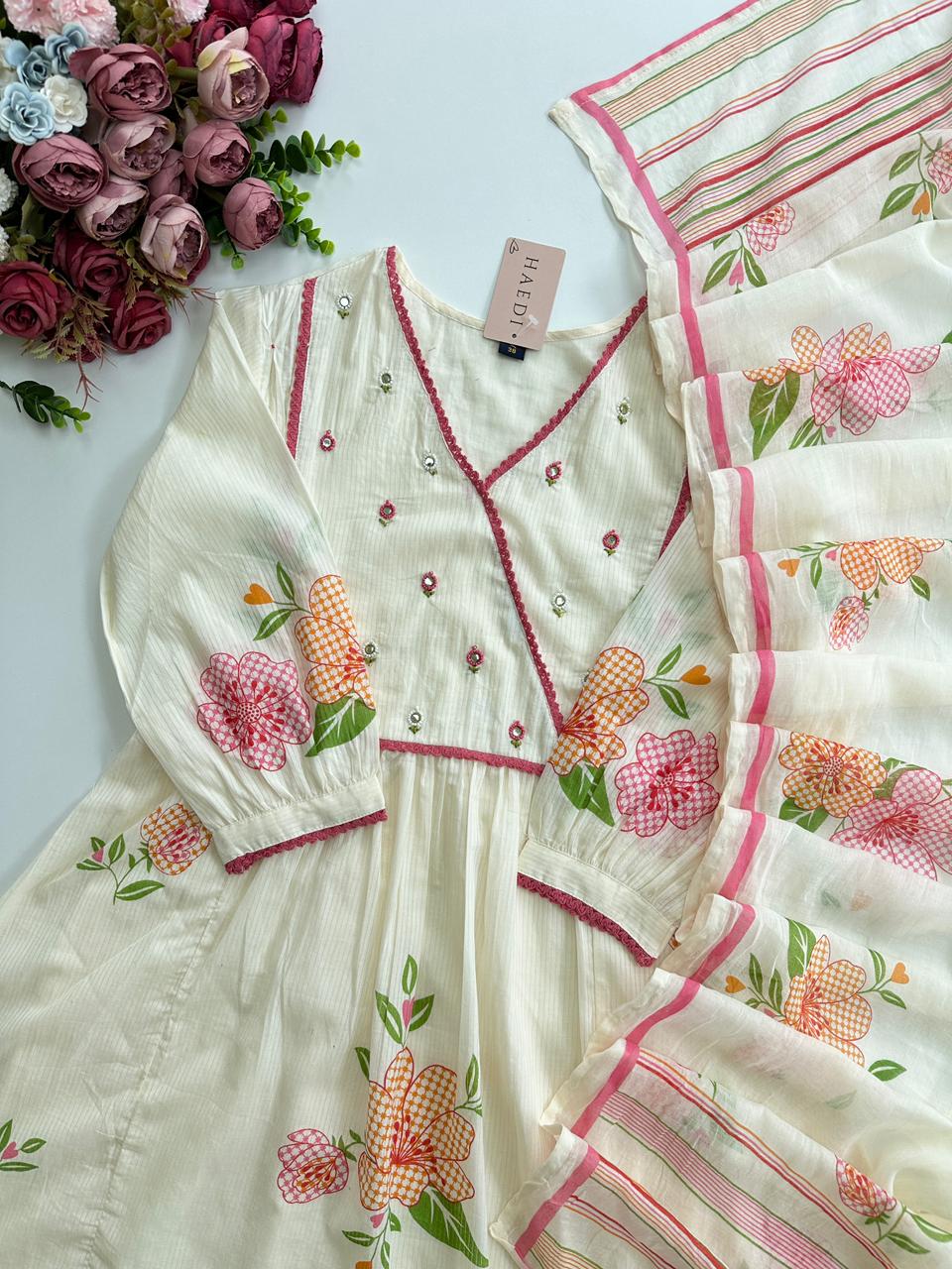 20964 Beautiful cottton anarkali