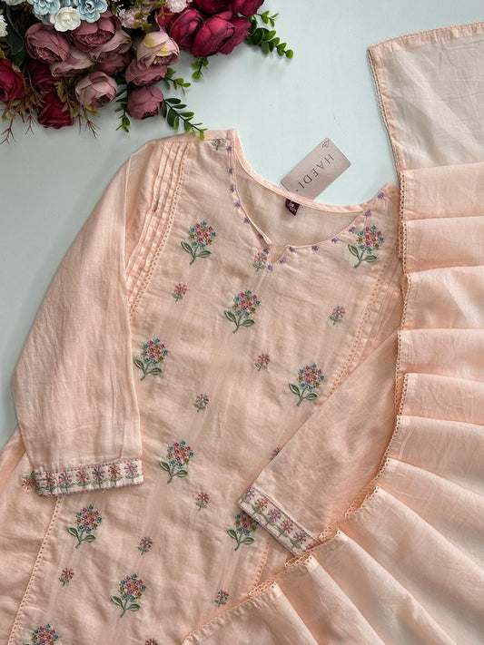 21029 Beautiful embroidered mul cotton suit