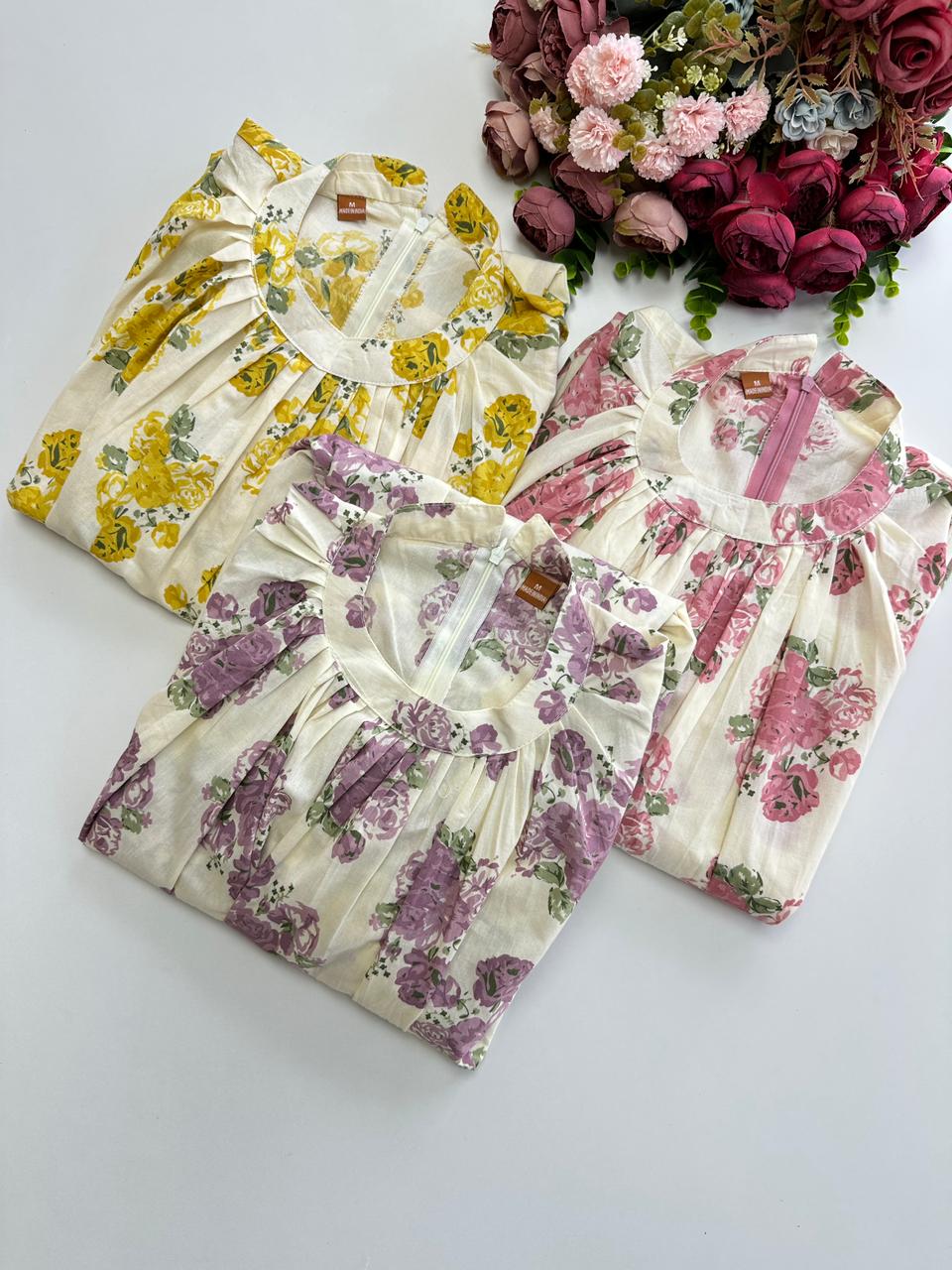 21096/CMD 58801 Floral cotton suit