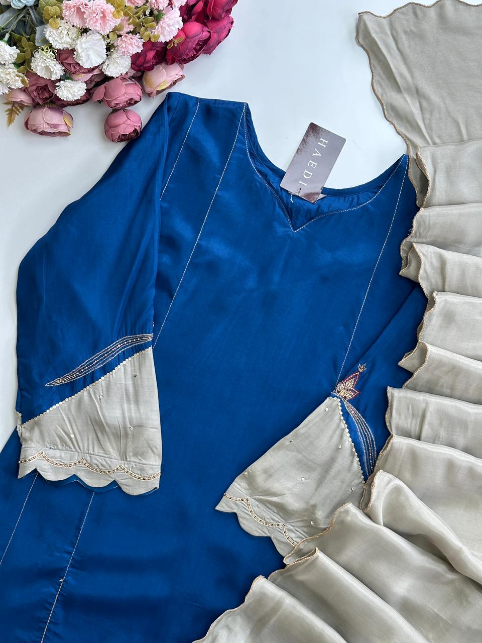21108 Beautiful handworked designer suit