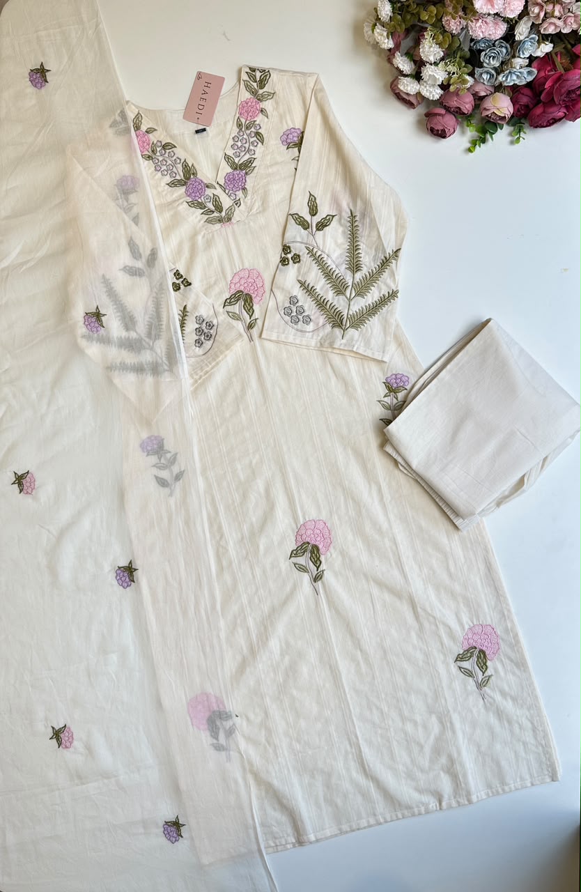 21015 Beautiful embroidered cotton suit