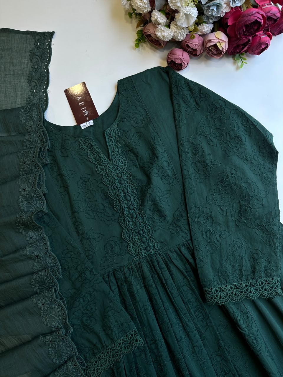 21132/ CMD 58863 Beautiful Anarkali suit with lace detailing