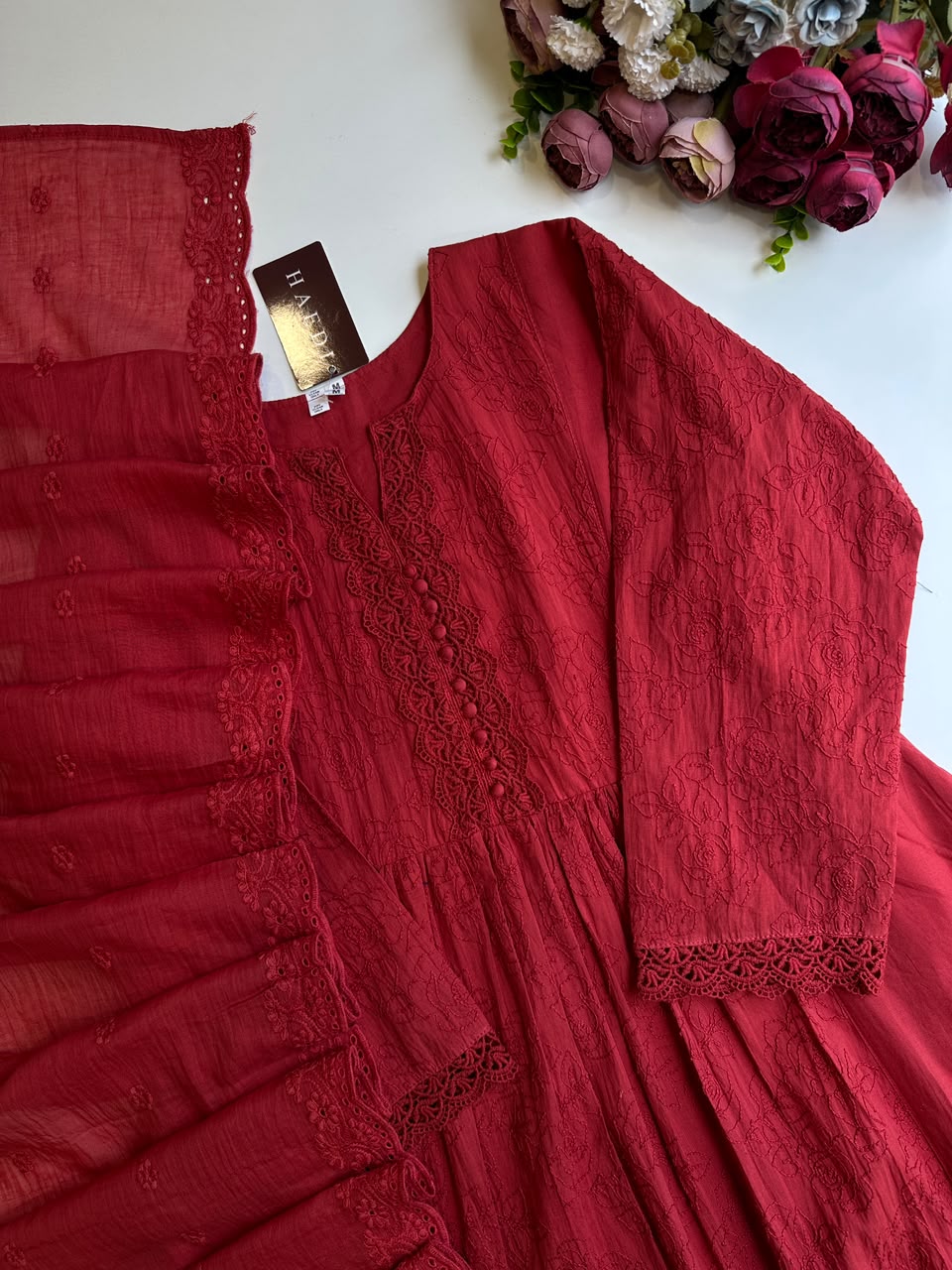 21132/ CMD 58863 Beautiful Anarkali suit with lace detailing
