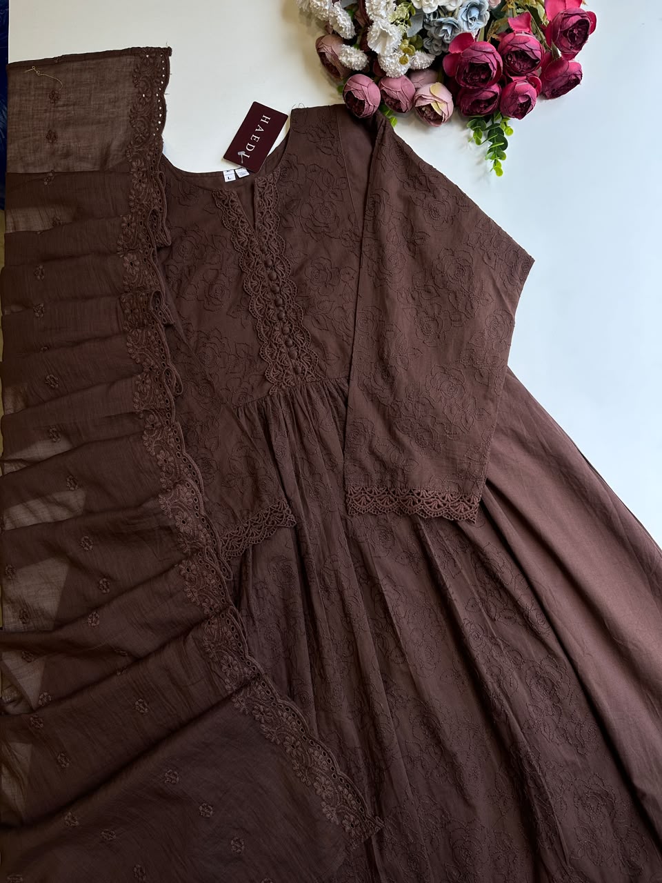 21132/ CMD 58863 Beautiful Anarkali suit with lace detailing