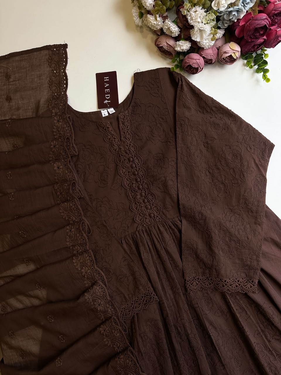 21132/ CMD 58863 Beautiful Anarkali suit with lace detailing