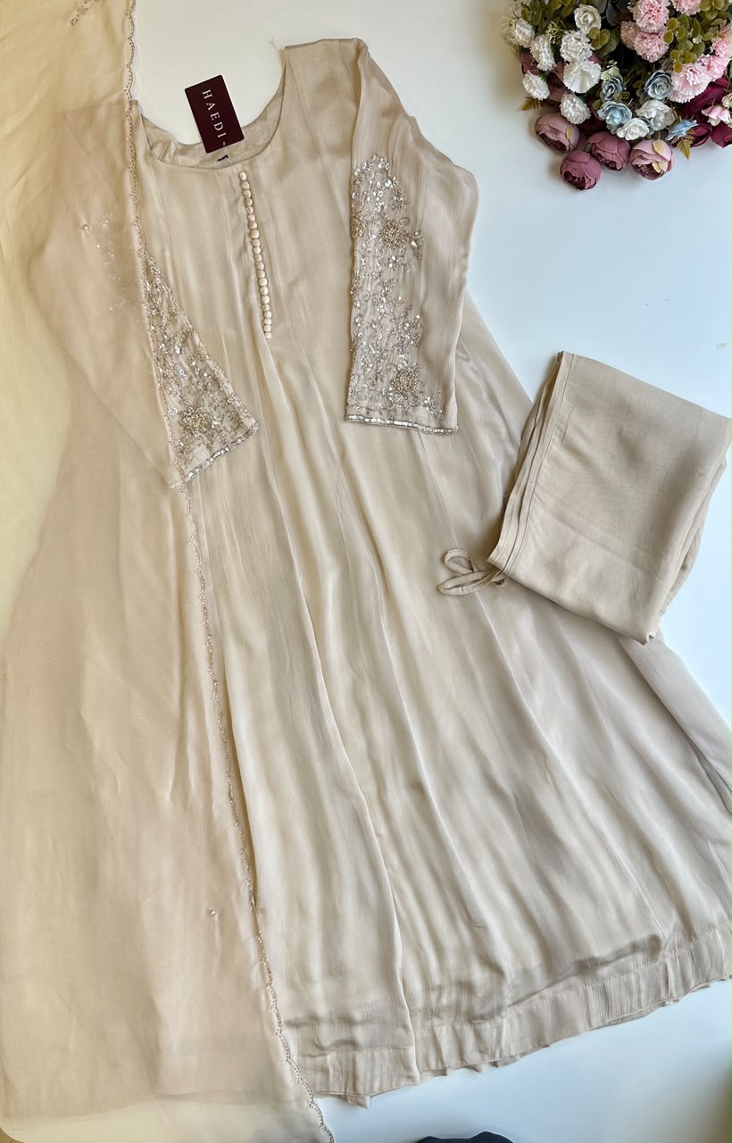 21136/CMD 58867 Beautiful handworked anarkali