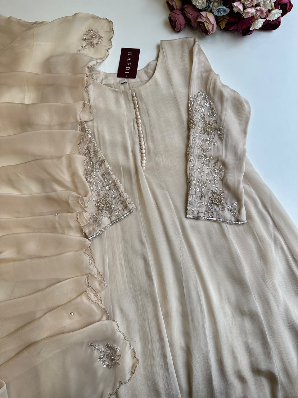 21136/CMD 58867 Beautiful handworked anarkali
