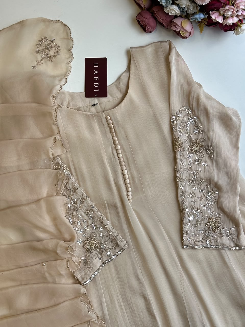 21136/CMD 58867 Beautiful handworked anarkali