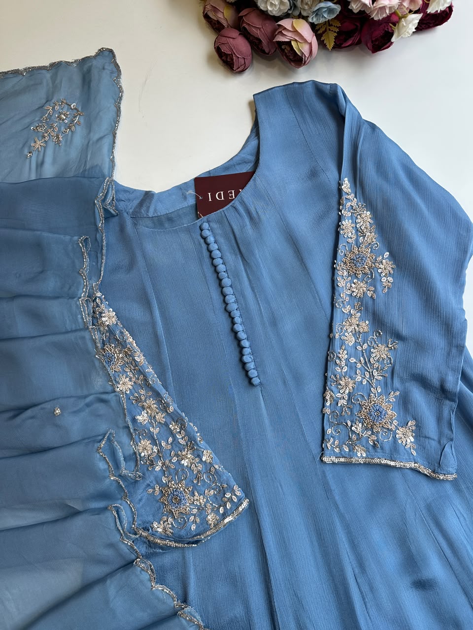 21136/CMD 58867 Beautiful handworked anarkali