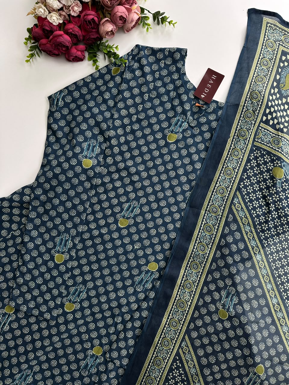 21093 Beautiful cotoon anarkali with churi sleeves