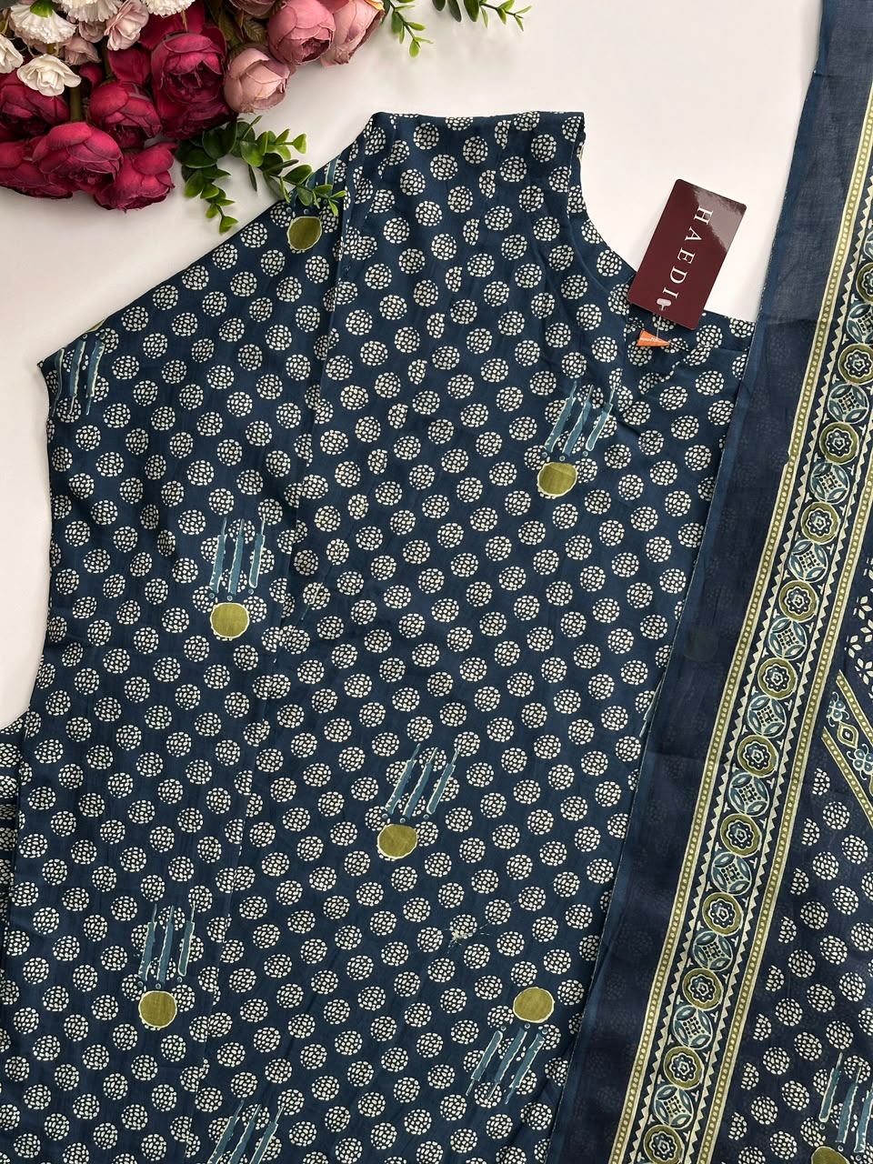 21093 Beautiful cotoon anarkali with churi sleeves