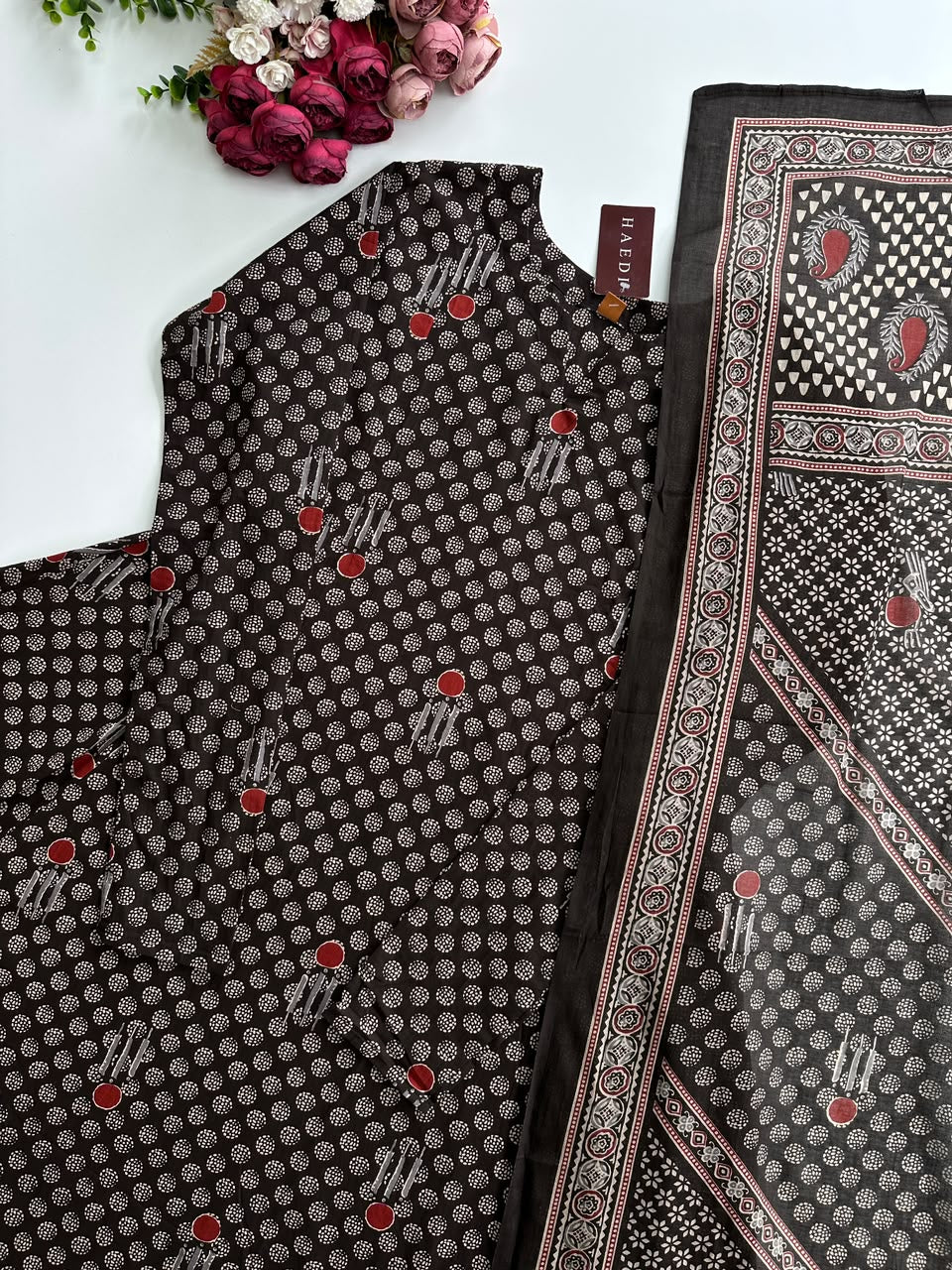 21093 Beautiful cotoon anarkali with churi sleeves