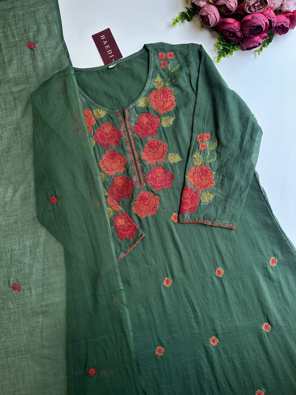 21237 Beautiful mulcotton Aline suit