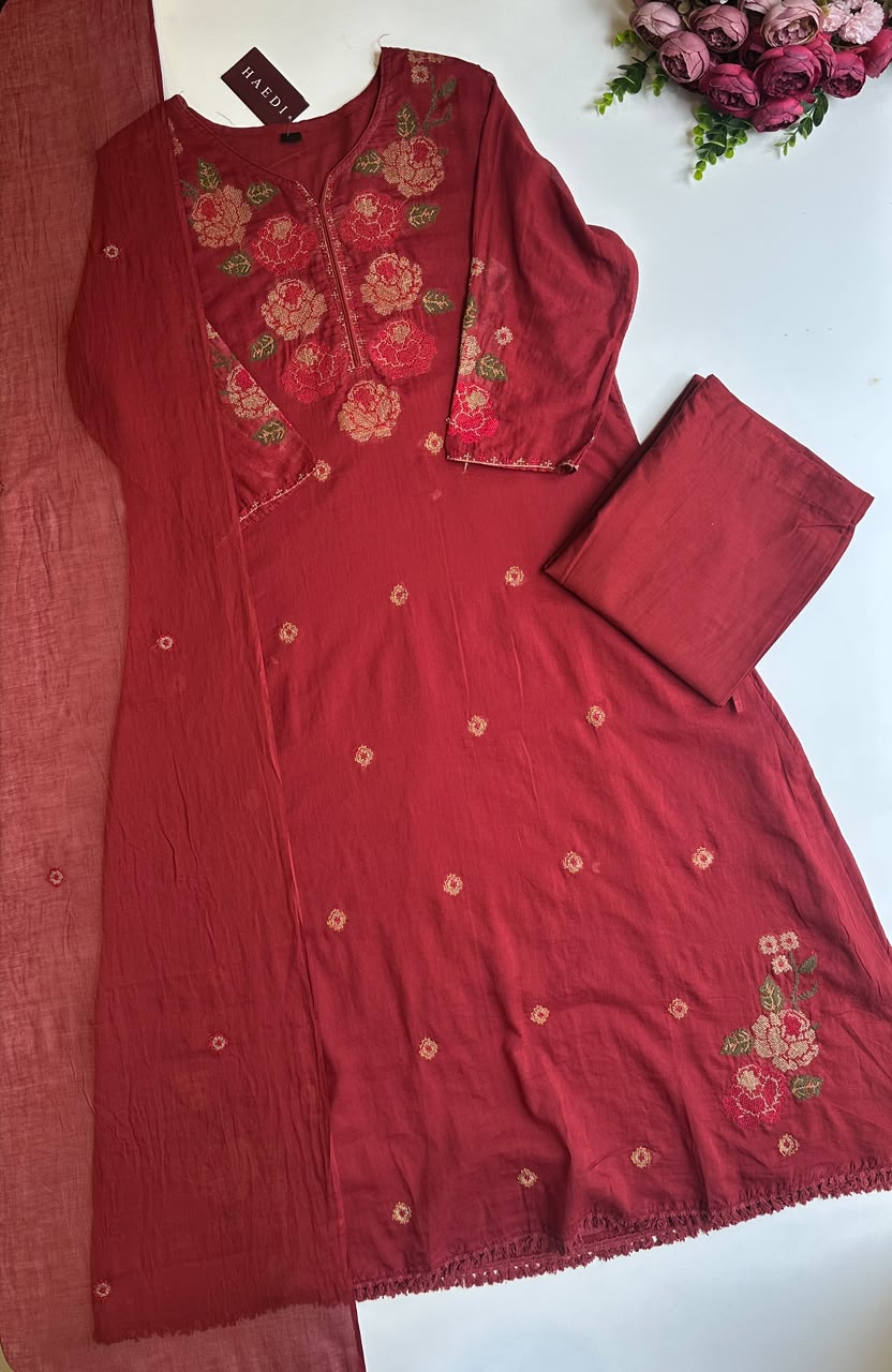 21237 Beautiful mulcotton Aline suit