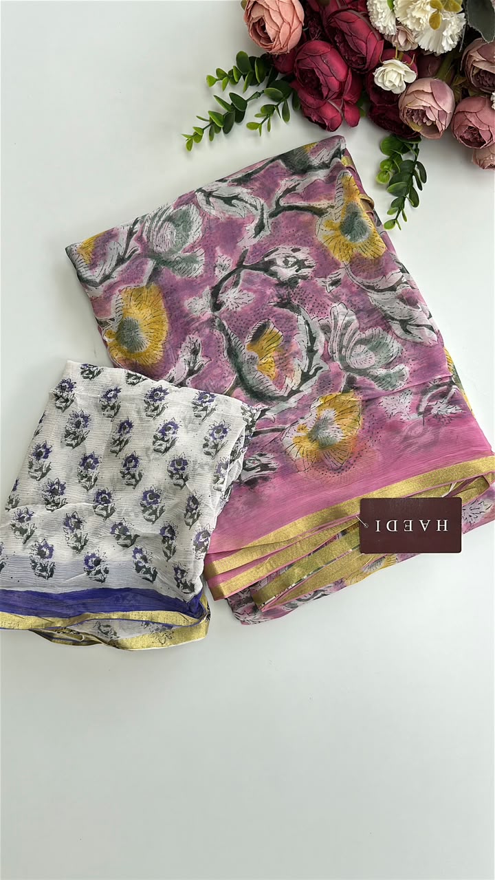 21206 Beautiful double diamond chiffon saree