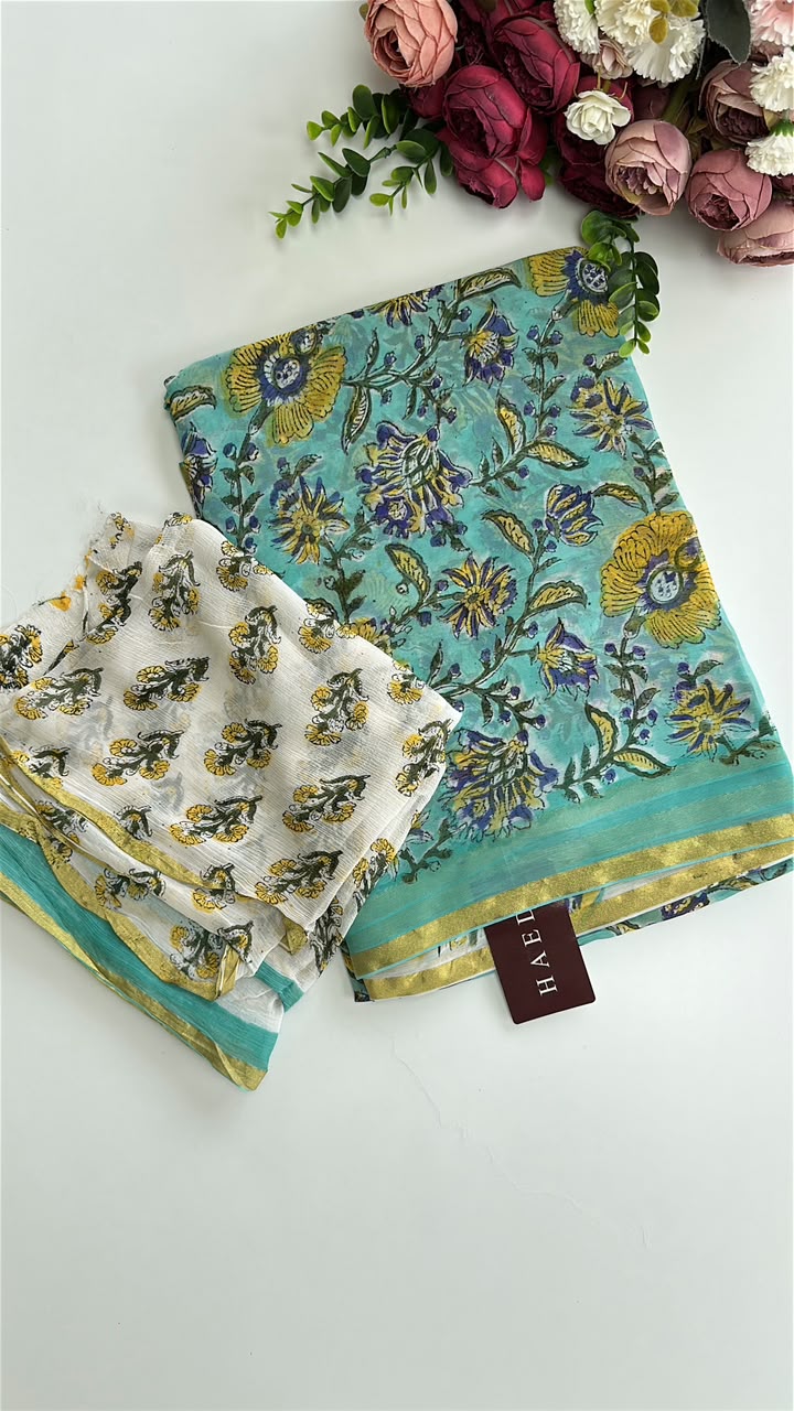 21206 Beautiful double diamond chiffon saree