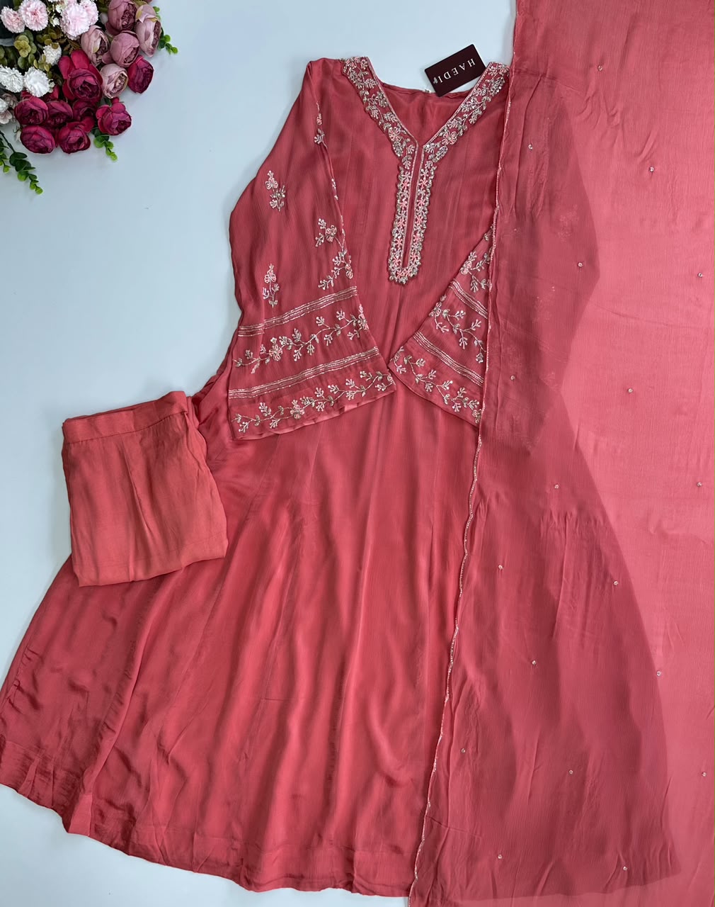 21366 Premium handworked anarkali suit