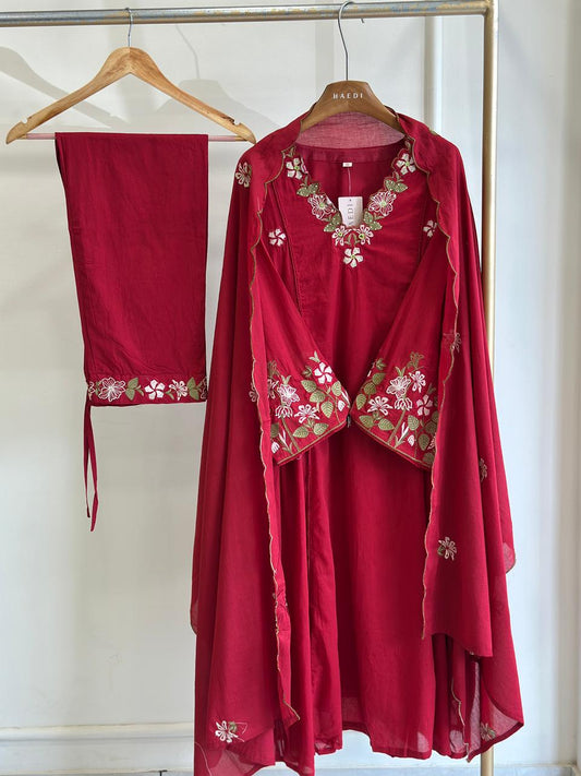 18936 Gorgeous Embroidered Mulcotton Anarkali suit