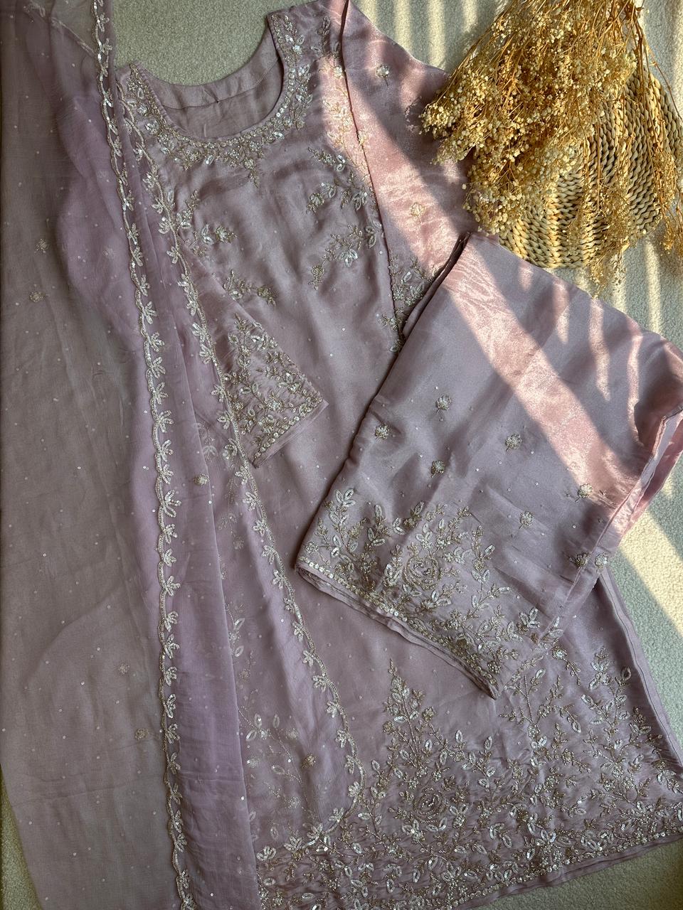 16540 Premium Tissue silk partywear suit