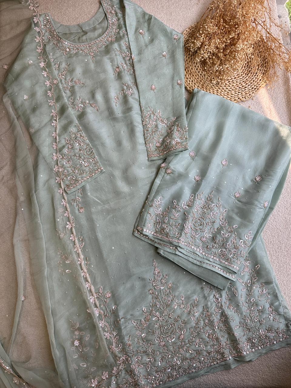 16540 Premium Tissue silk partywear suit