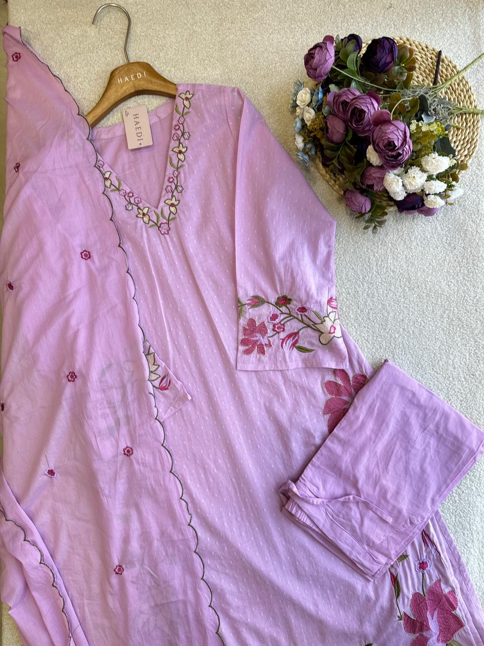 19230 / CMD 57162 Beautiful embroidered dobby cotton suit