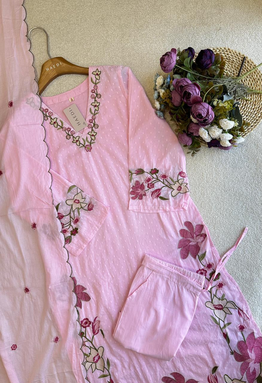 19230 / CMD 57162 Beautiful embroidered dobby cotton suit