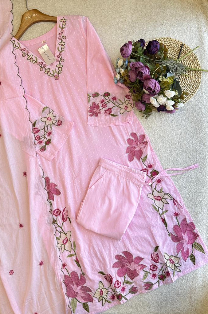 19230 / CMD 57162 Beautiful embroidered dobby cotton suit