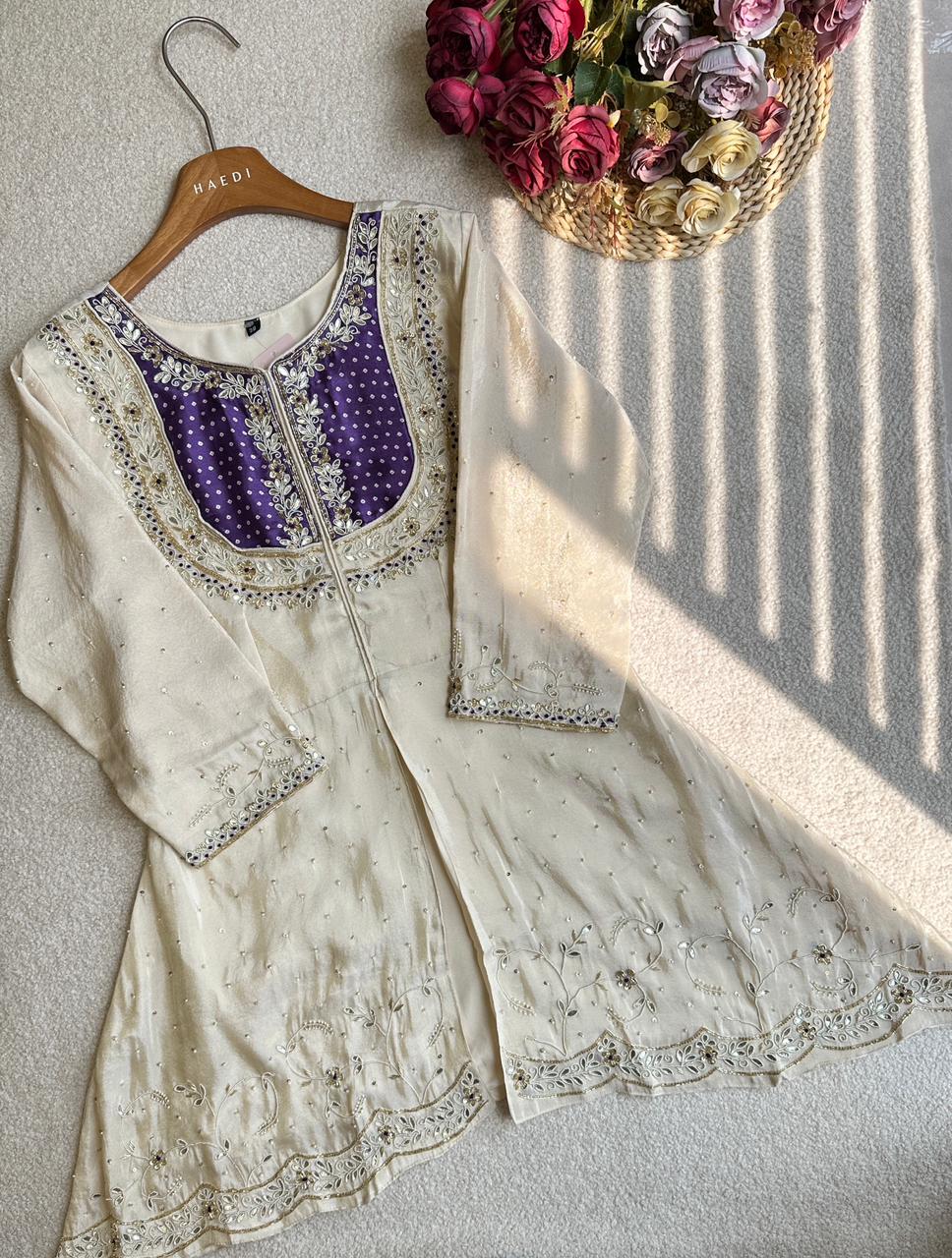 19362 Beautiful Peplum palazzo set