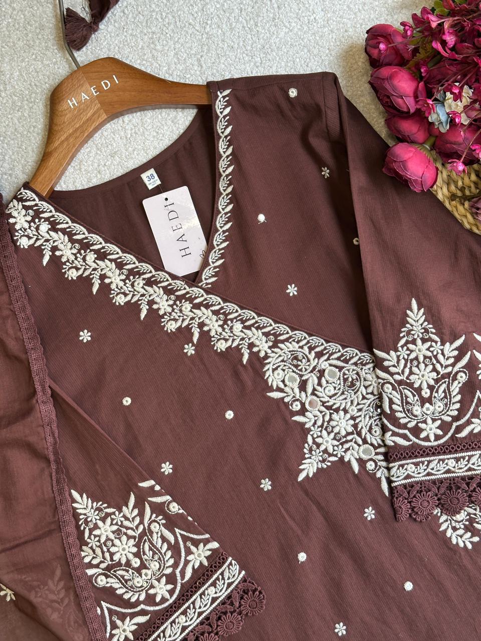 19276 Beautiful Embroidered Farshi suit