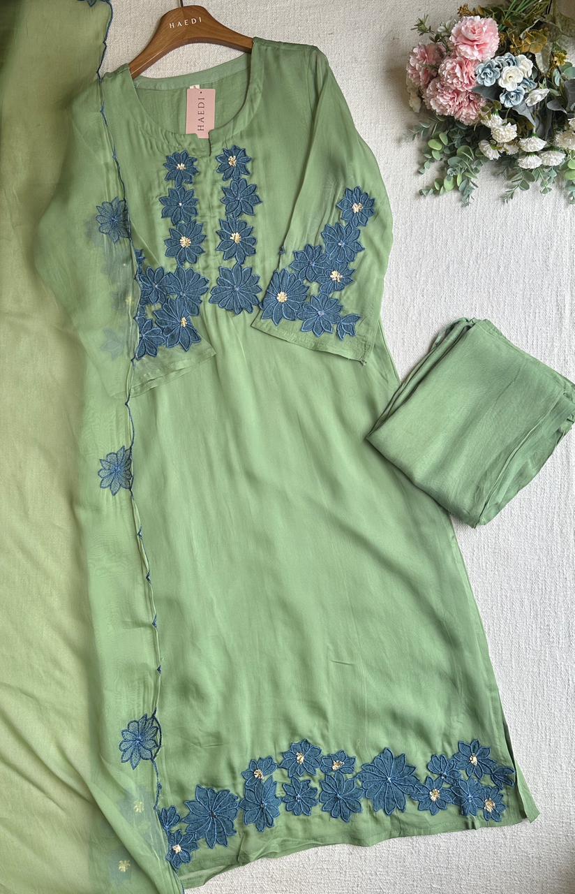 CMD 58192  Beautiful partywear suit with applique work