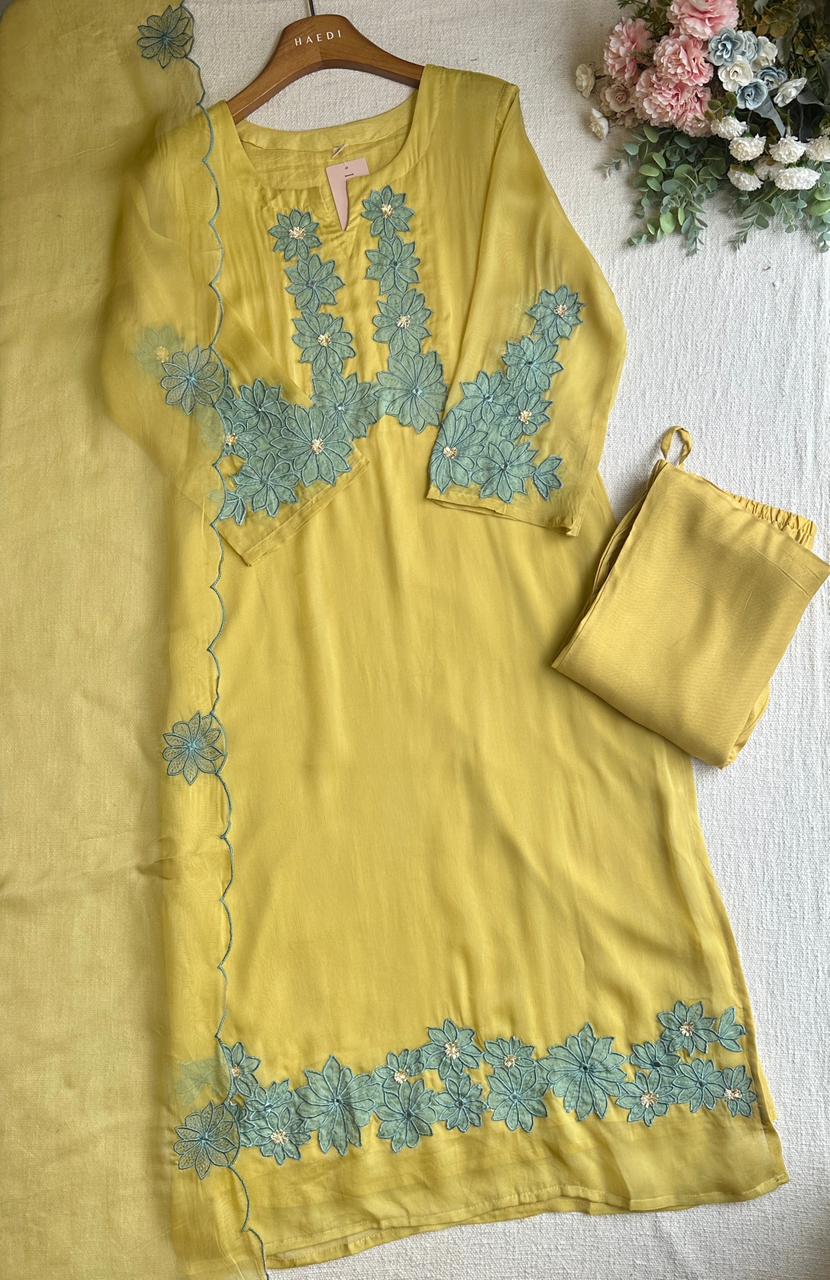 CMD 58192  Beautiful partywear suit with applique work
