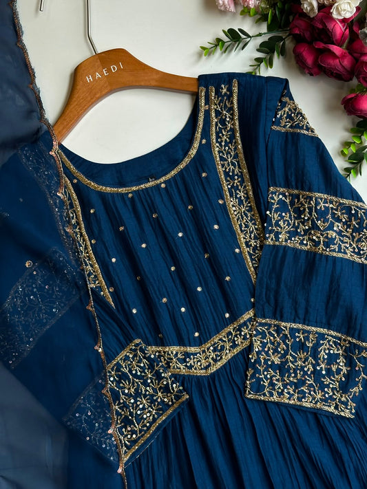 20897 Premium handworked malai chanderi suit
