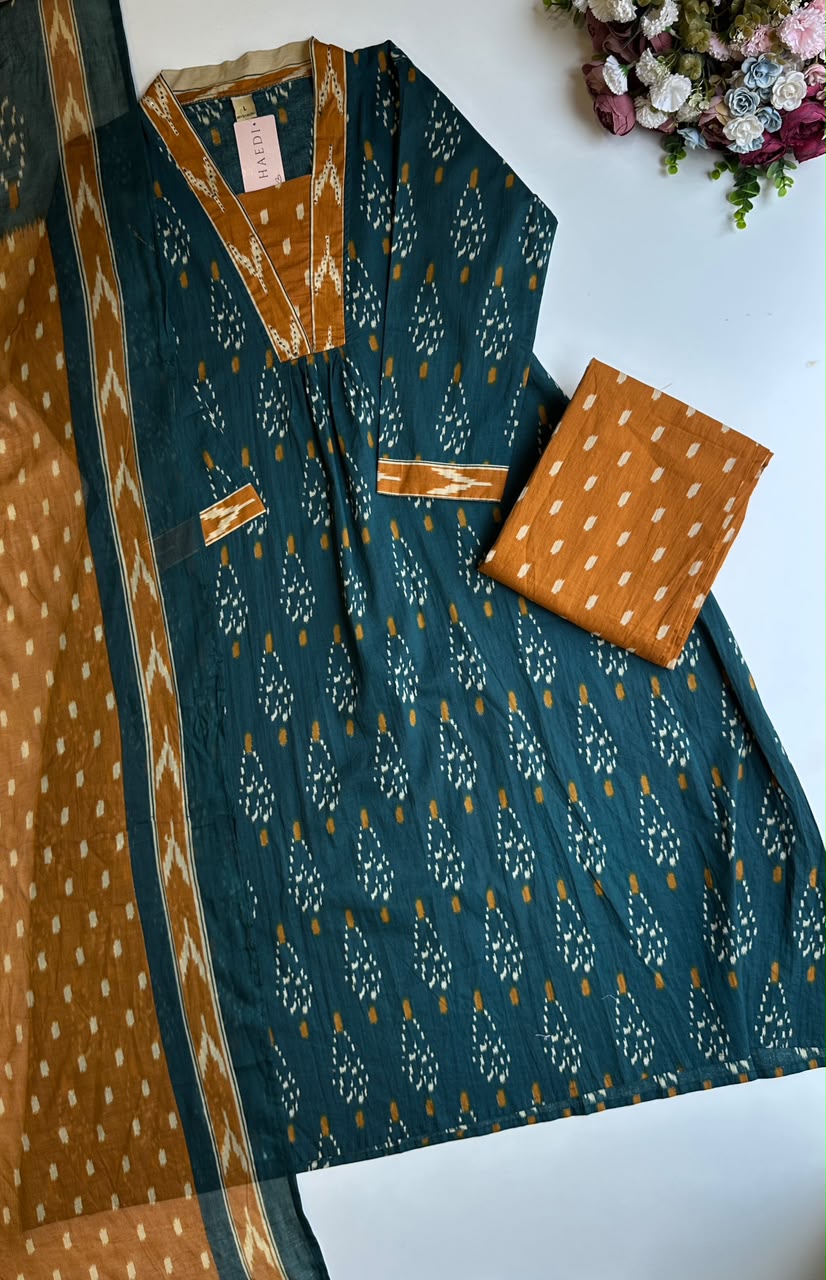 21002/ CMD 58755 Beautiful A line Cotton set