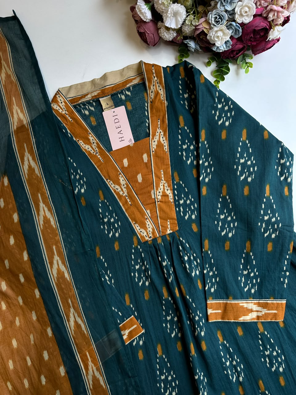 21002/ CMD 58755 Beautiful A line Cotton set