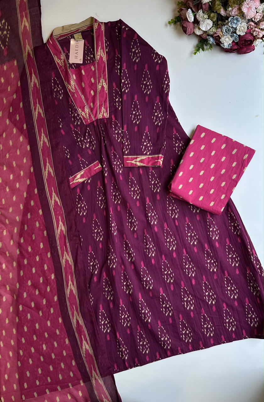 21002/ CMD 58755 Beautiful A line Cotton set
