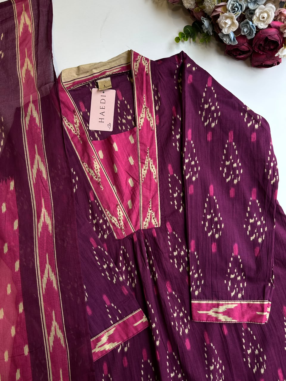 21002/ CMD 58755 Beautiful A line Cotton set