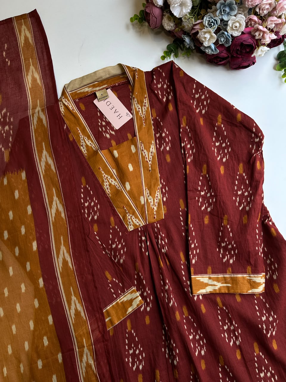 21002/ CMD 58755 Beautiful A line Cotton set